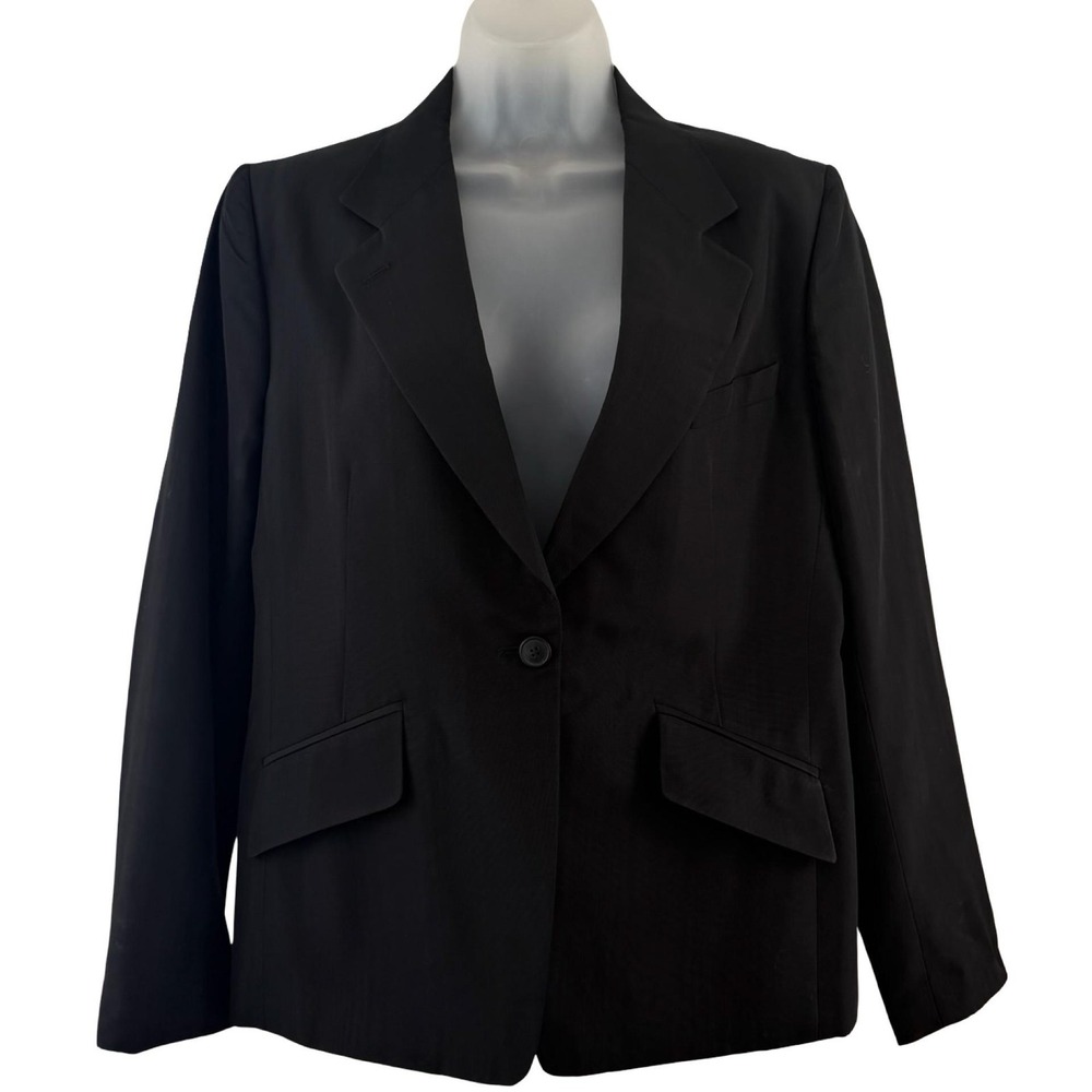 Dries Van Noten Blazer Womens 44 US 8 Black Subtle Pattern Sheen Tailored Jacket - Picture 4 of 16